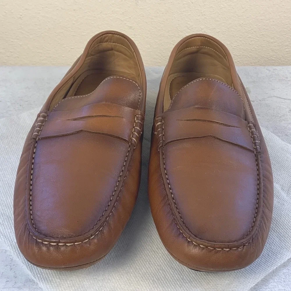 Flag Ltd. 10.5M Penny Loafer Driving Mocs Brown Leather Brazil 262FL0013